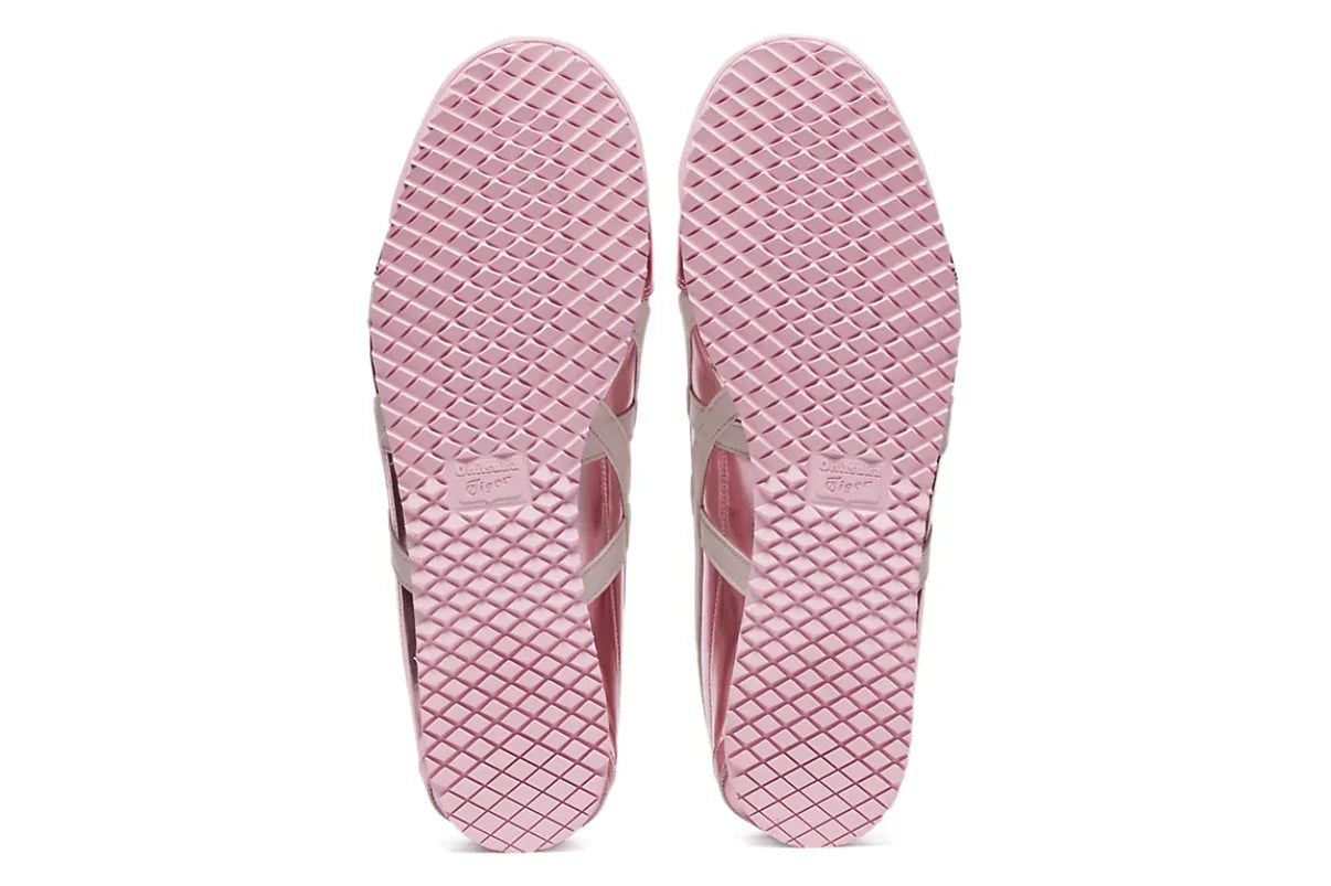 Tênis Onitsuka Tiger Mexico 66 SD Metallic Series Crystal Pink Cream Rosa detalhe frontal