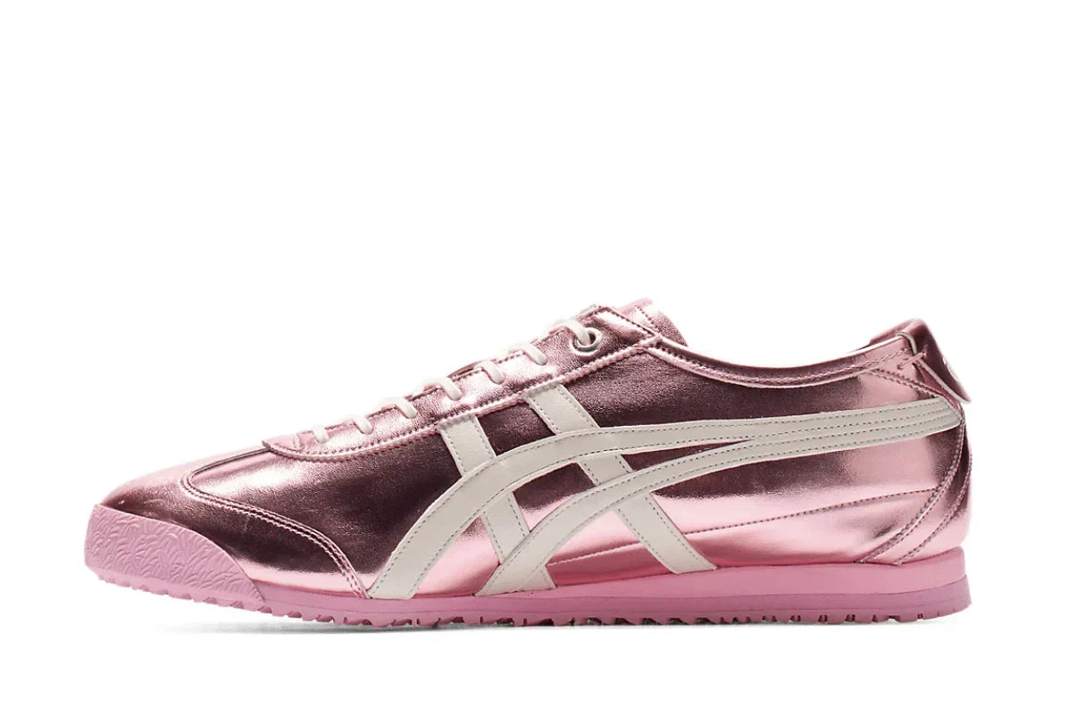Tênis Onitsuka Tiger Mexico 66 SD Metallic Series Crystal Pink Cream Rosa detalhe do solado