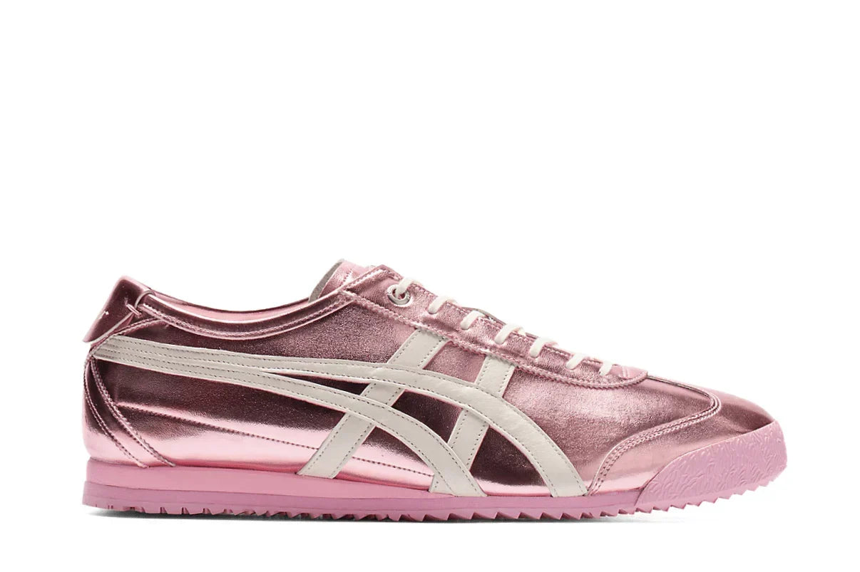 Tênis Onitsuka Tiger Mexico 66 SD Metallic Series Crystal Pink Cream Rosa vista lateral