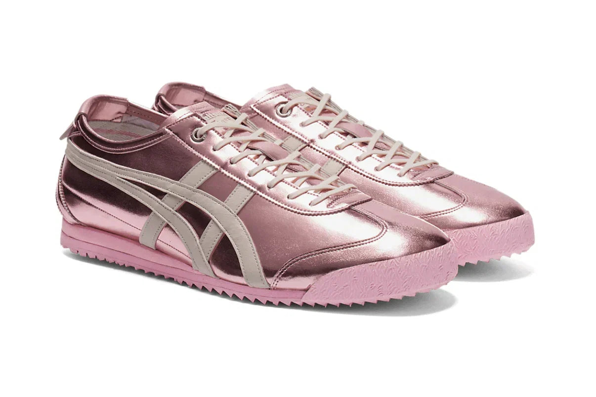 Tênis Onitsuka Tiger Mexico 66 SD Metallic Series Crystal Pink Cream Rosa detalhe interno
