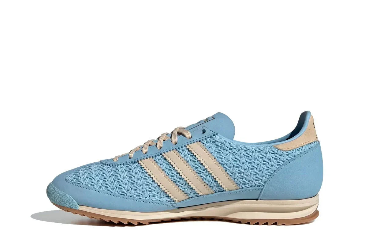 Tênis Adidas SL 72 OG Clear Sky Sand Strata Cream White Azul detalhe frontal