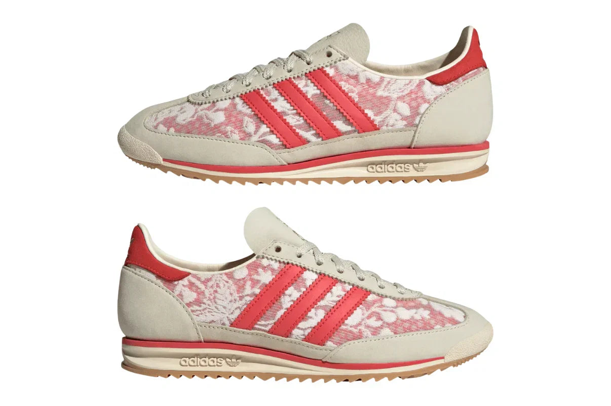 Tênis Adidas SL 72 OG Liberty London Better Scarlet Rosa detalhe do material