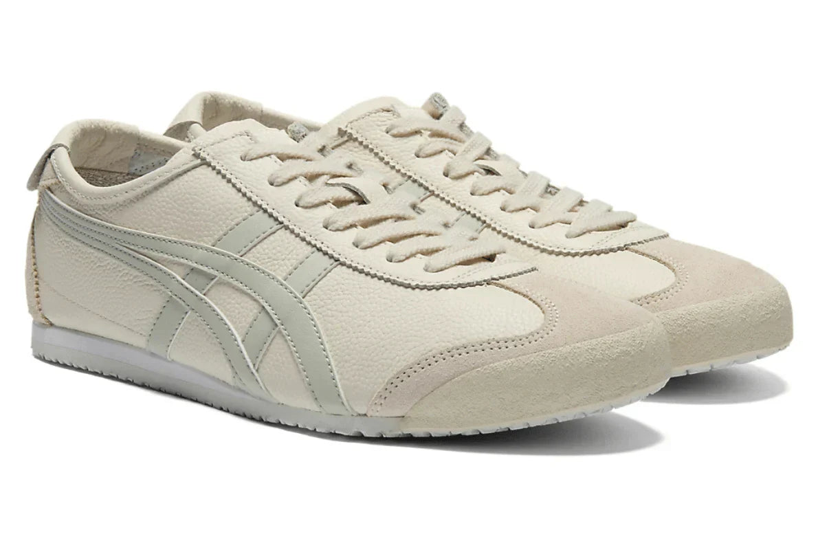 Tênis Onitsuka Tiger Mexico 66 Cream Light Sage Bege detalhe frontal