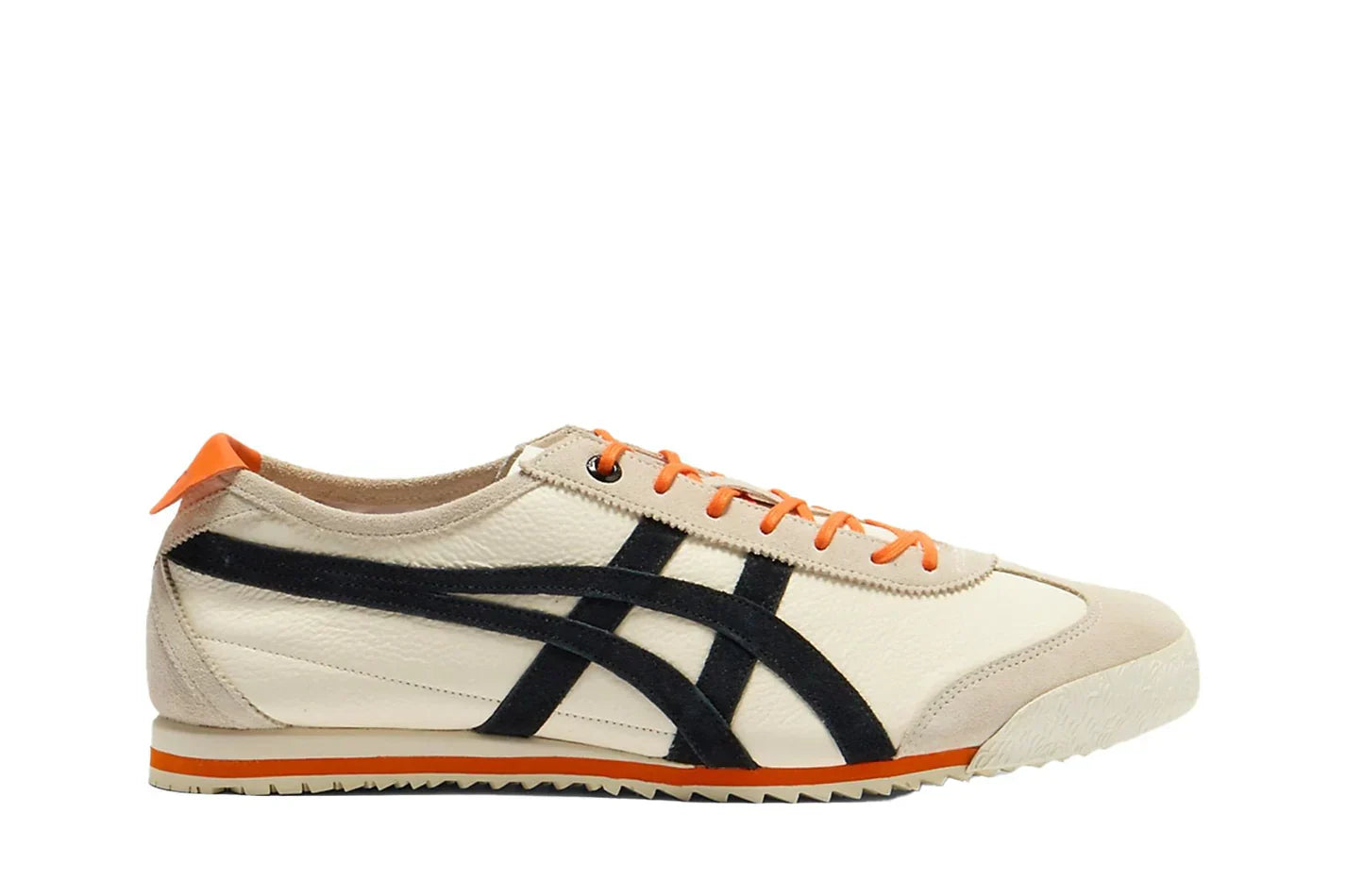 Tênis Onitsuka Tiger Mexico 66 SD Cream Black Orange Bege vista lateral