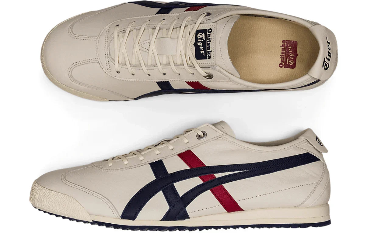 Tênis Onitsuka Tiger Mexico 66 SD Cream Peacoat Navy Red Bege vista traseira