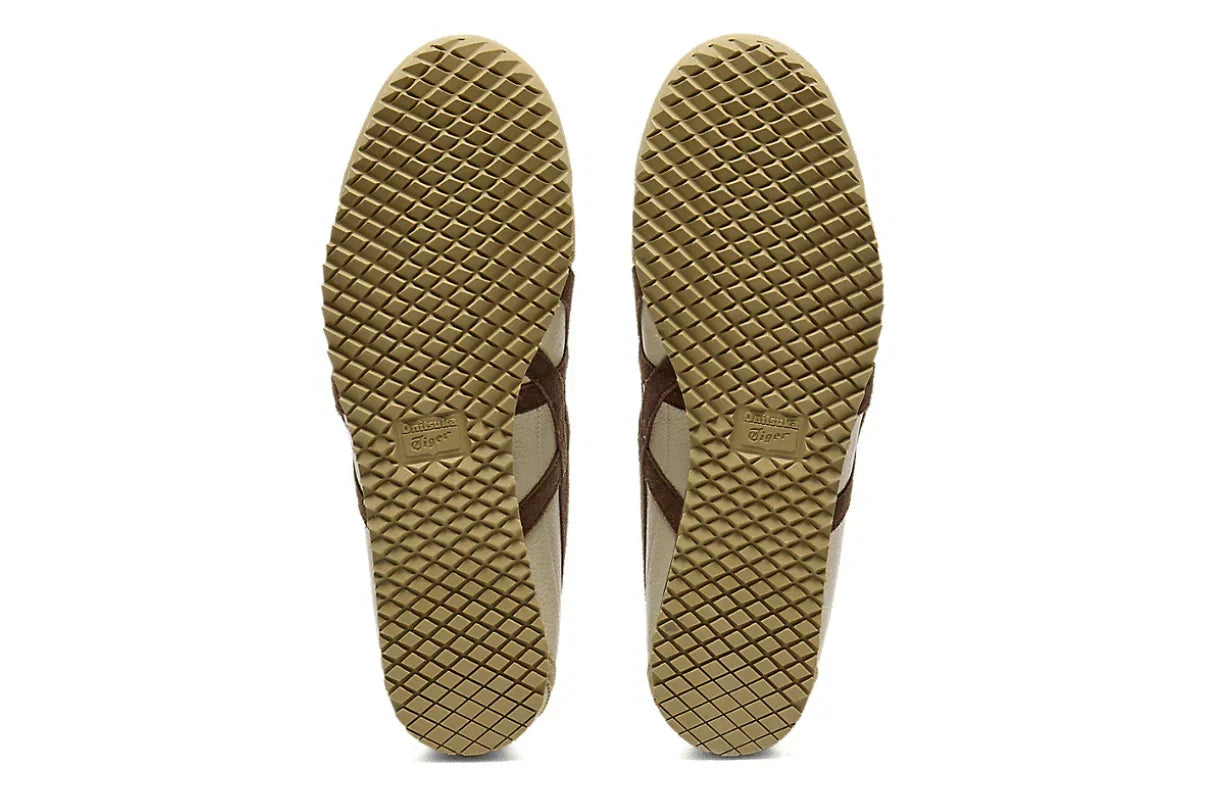 Tênis Onitsuka Tiger Mexico 66 SD Vin Putt Dark Brown Bege detalhe do acabamento