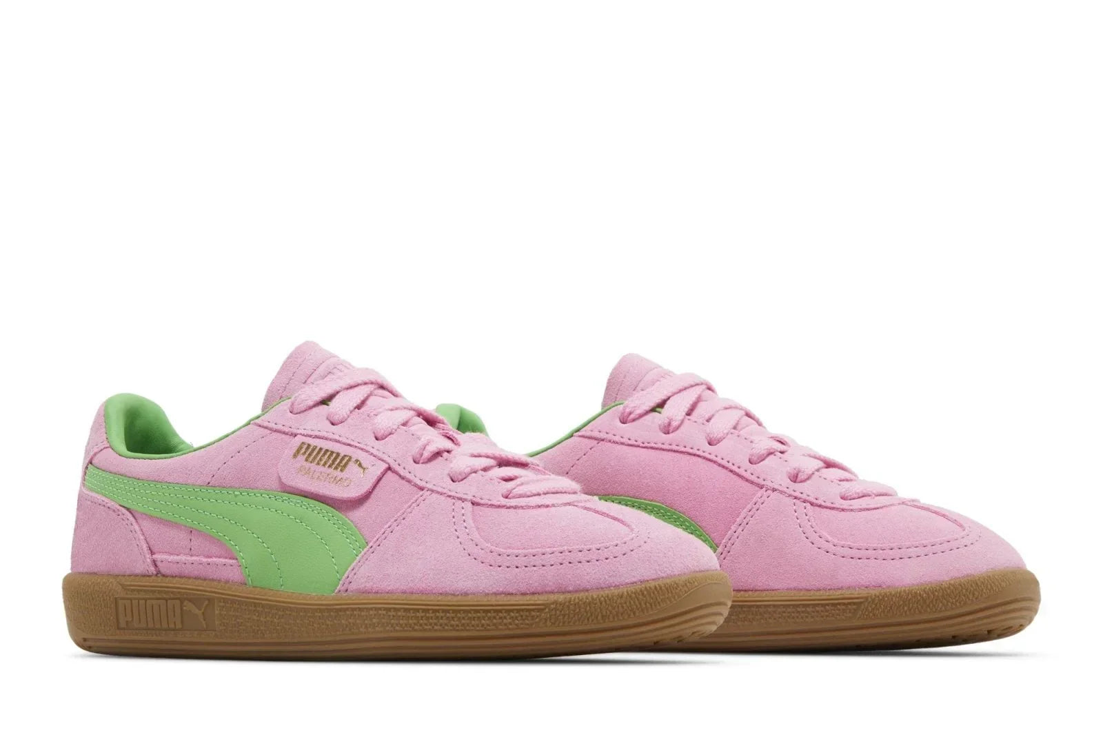 Tênis Puma Palermo Special Pink Delight Green Rosa detalhe lateral
