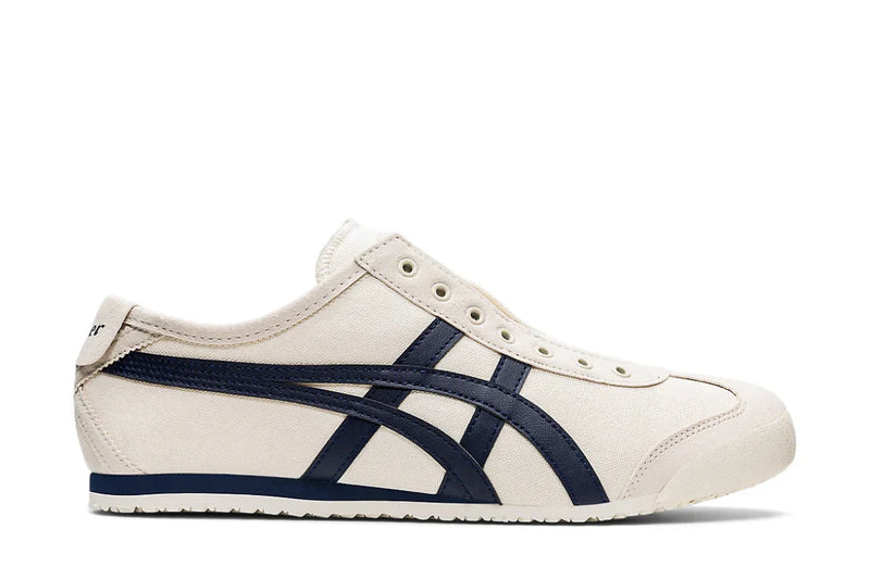Tênis Onitsuka Tiger Mexico 66 Slip-On Birch Midnight Bege vista lateral