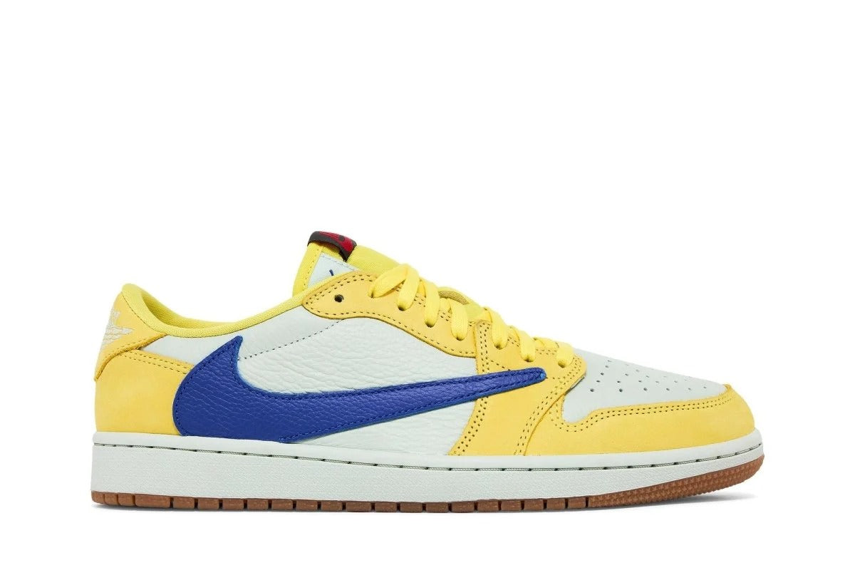 Tênis Travis Scott x Air Jordan 1 Low Og Canary Amarelo