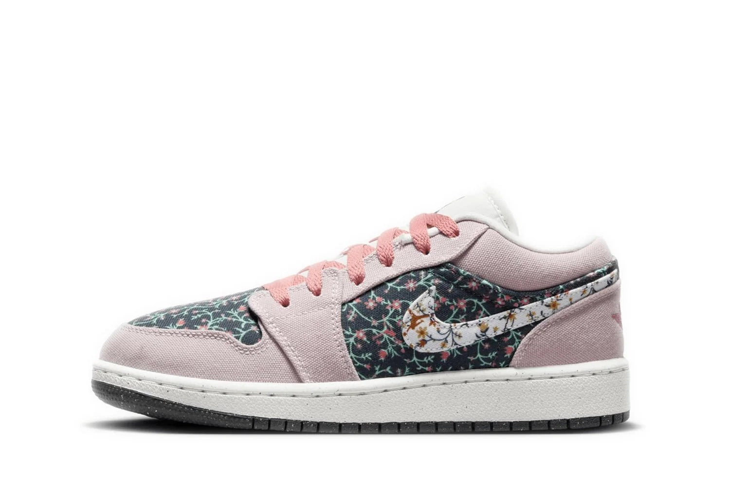 Tênis Air Jordan 1 Low "Floral Canvas" Rosa