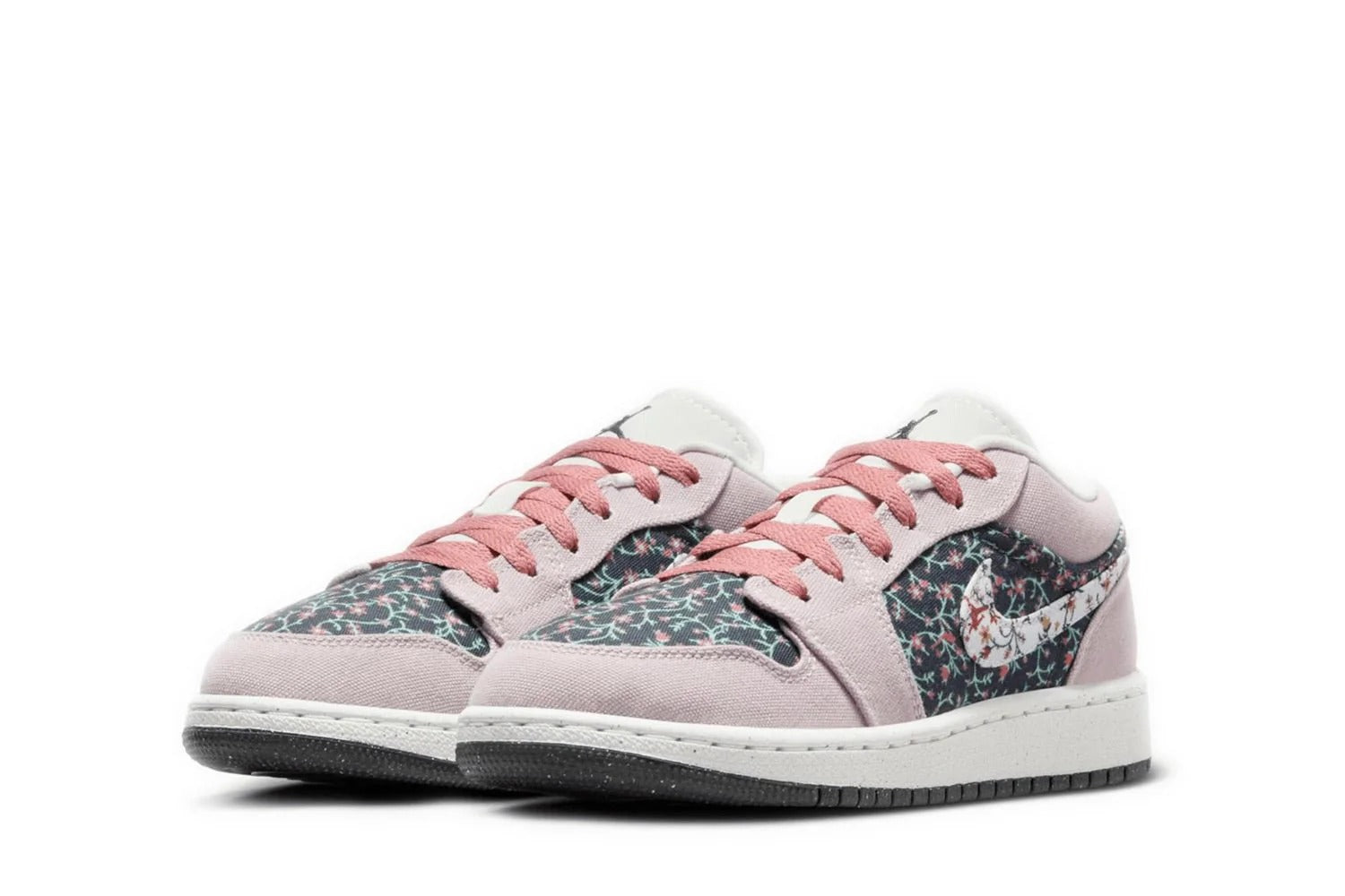 Tênis Air Jordan 1 Low "Floral Canvas" Rosa