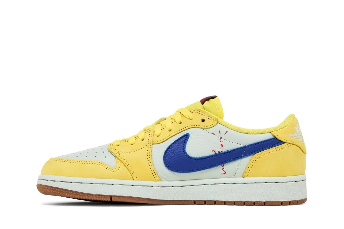 Tênis Travis Scott x Air Jordan 1 Low Og Canary Amarelo
