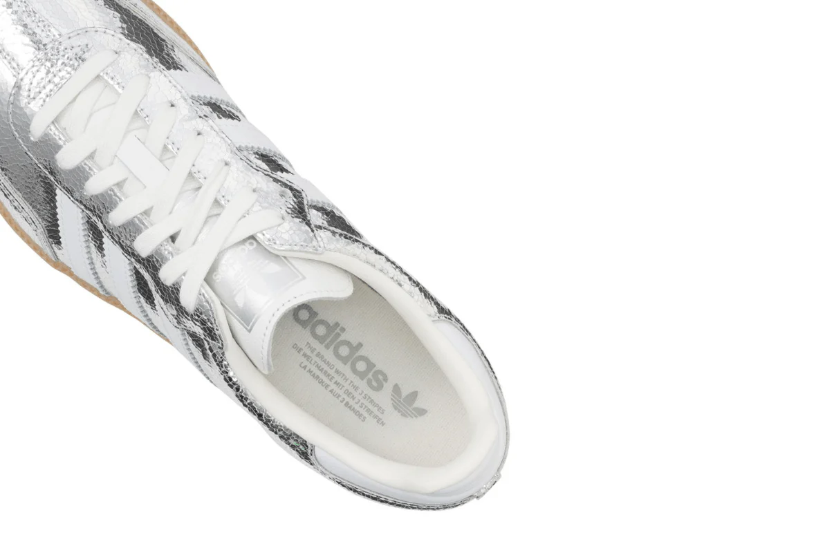 Tênis Adidas Samba OG Silver Metallic Cracked Leather Prateado