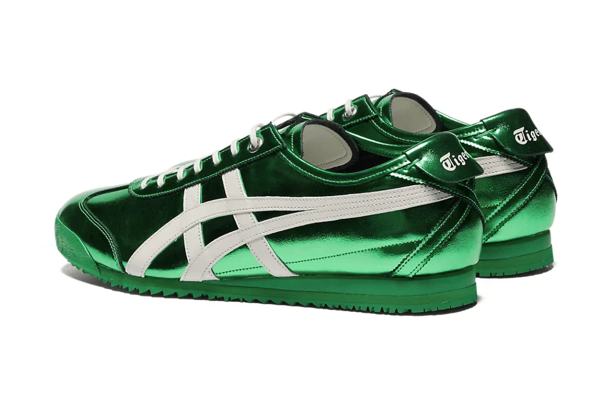 Tênis Onitsuka Tiger Mexico 66 SD Metallic Series Jade Cream Verde detalhe lateral