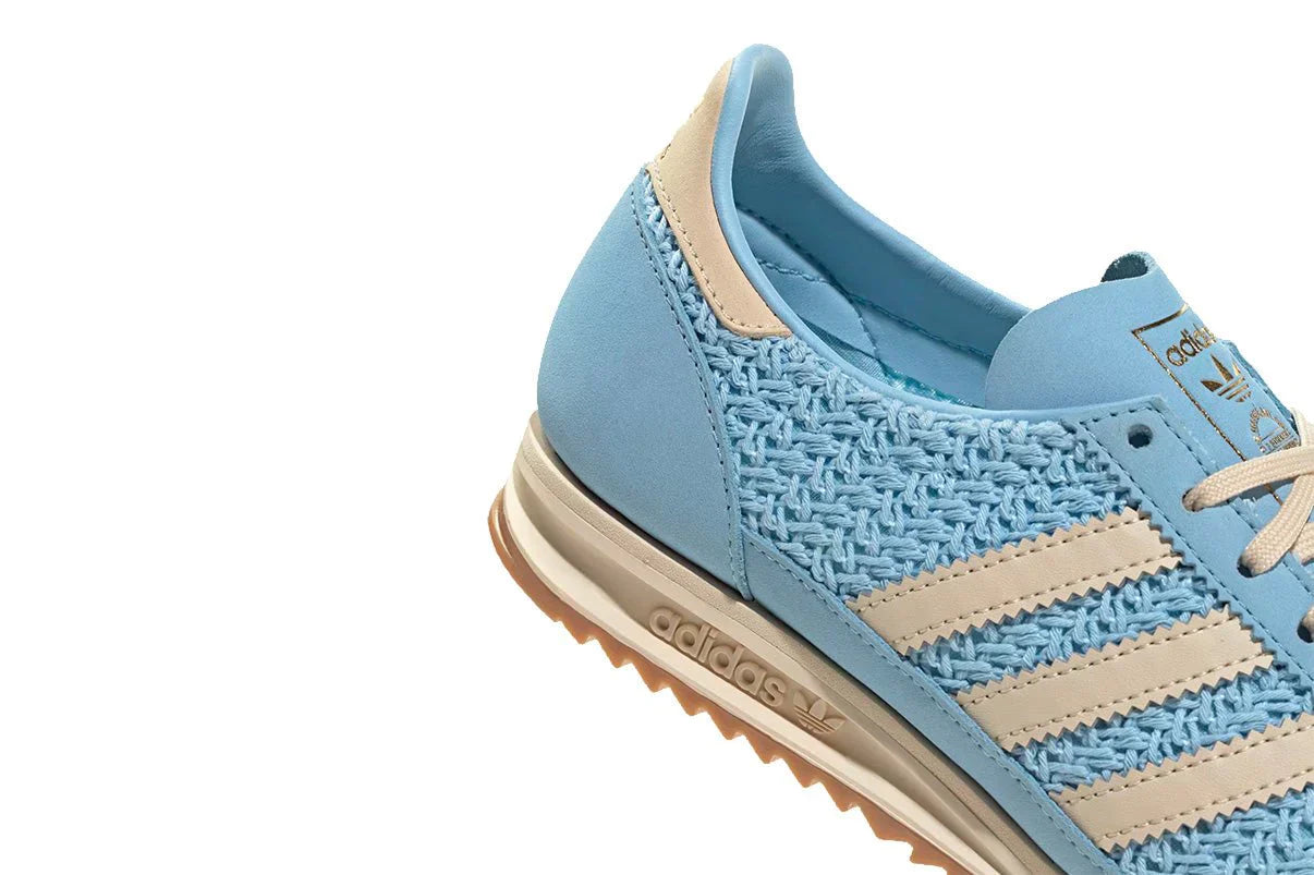 Tênis Adidas SL 72 OG Clear Sky Sand Strata Cream White Azul detalhe do material