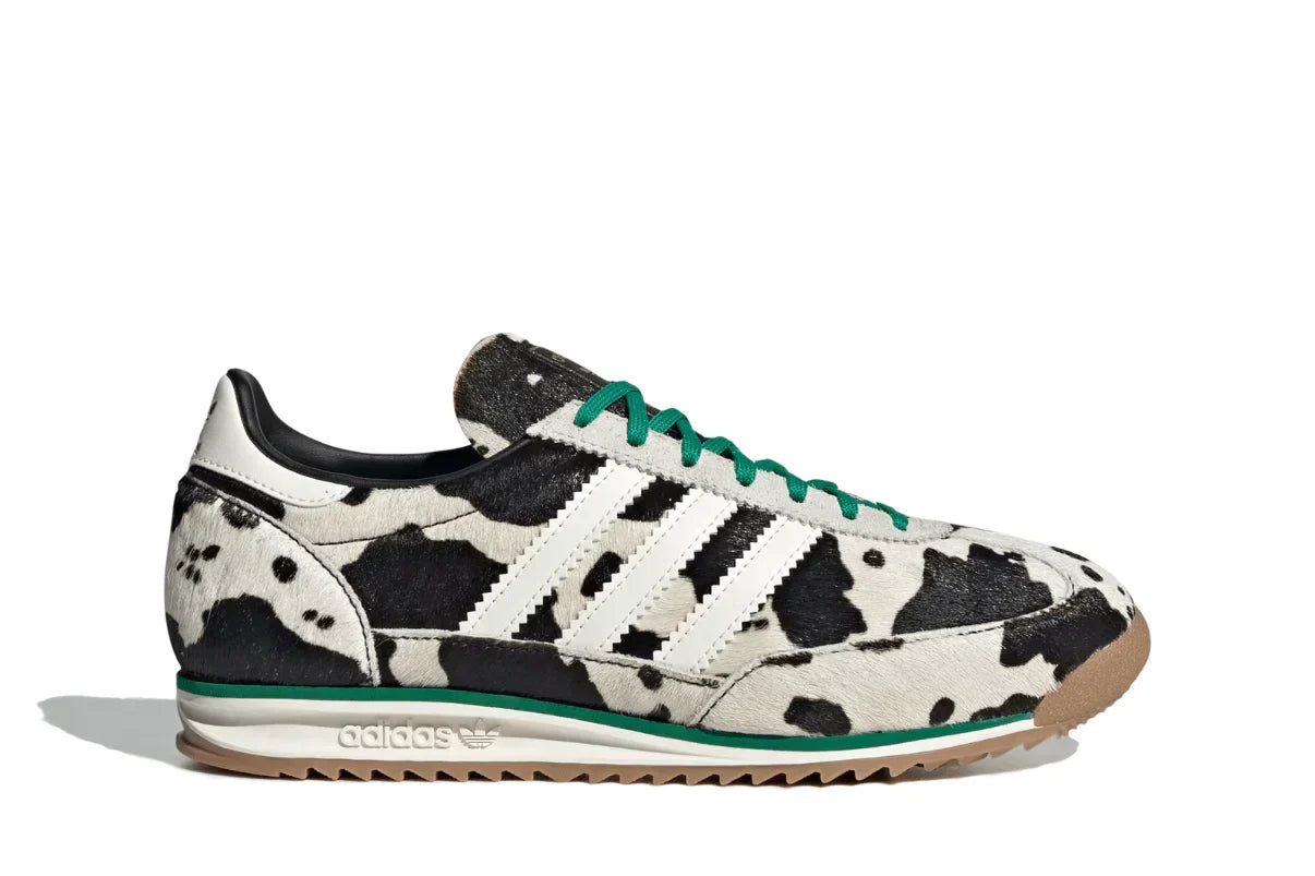 Tênis Adidas SL 72 Og Court Green Cow Print Bege vista lateral