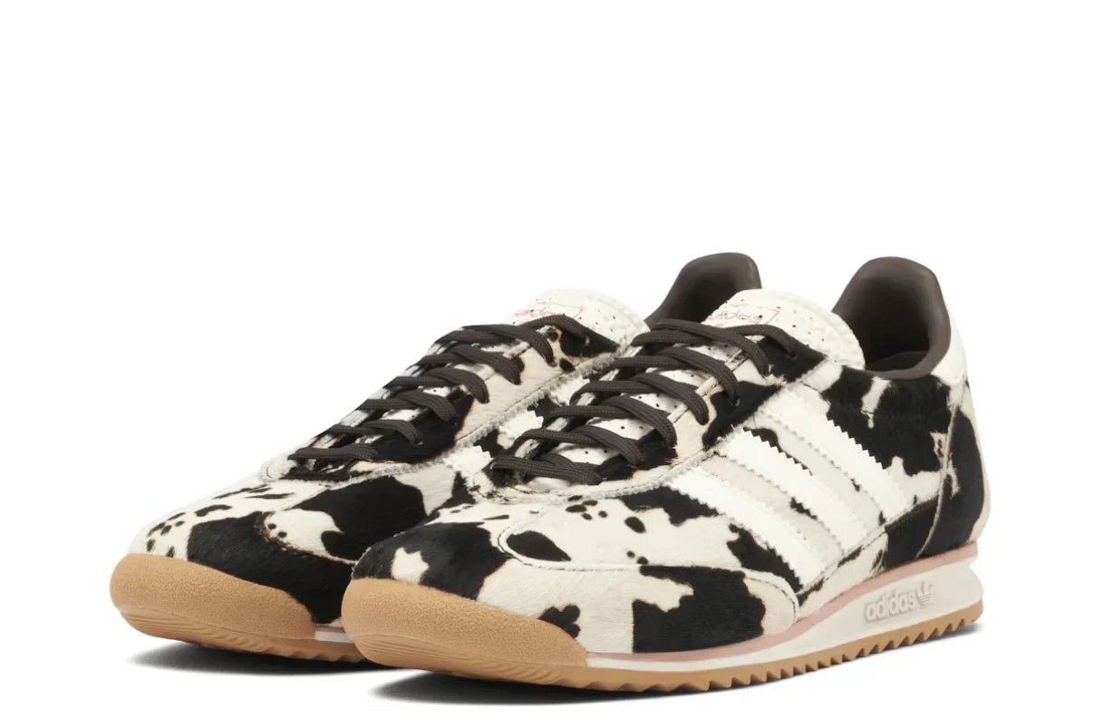 Tênis Adidas SL 72 Og Cow Print Bege detalhe do material