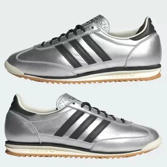 Tênis Adidas SL 72 Og Silver Metallic Black Prata detalhe do material