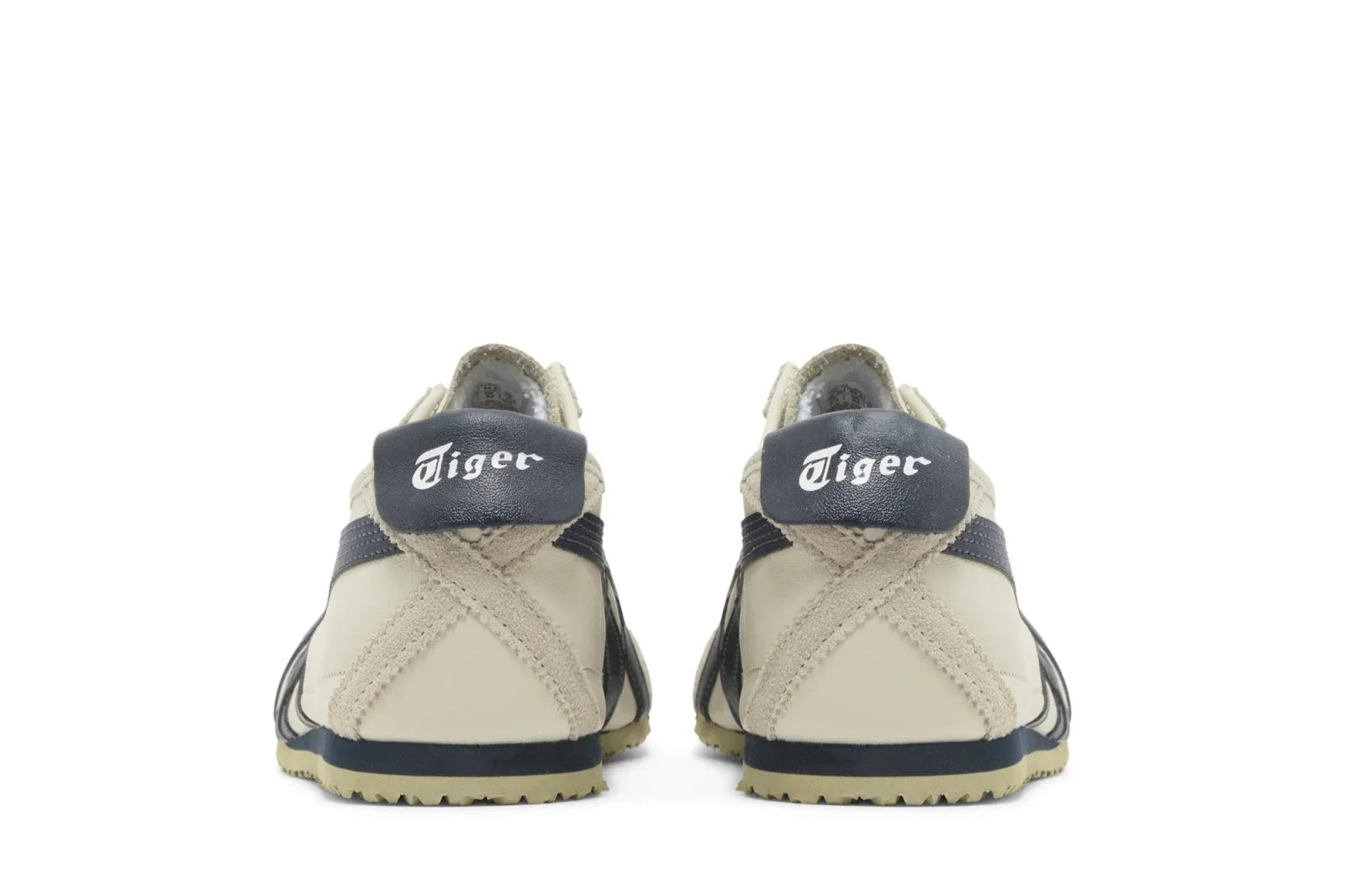 Tênis Onitsuka Tiger México 66 Brich Peacoat Bege detalhe do material