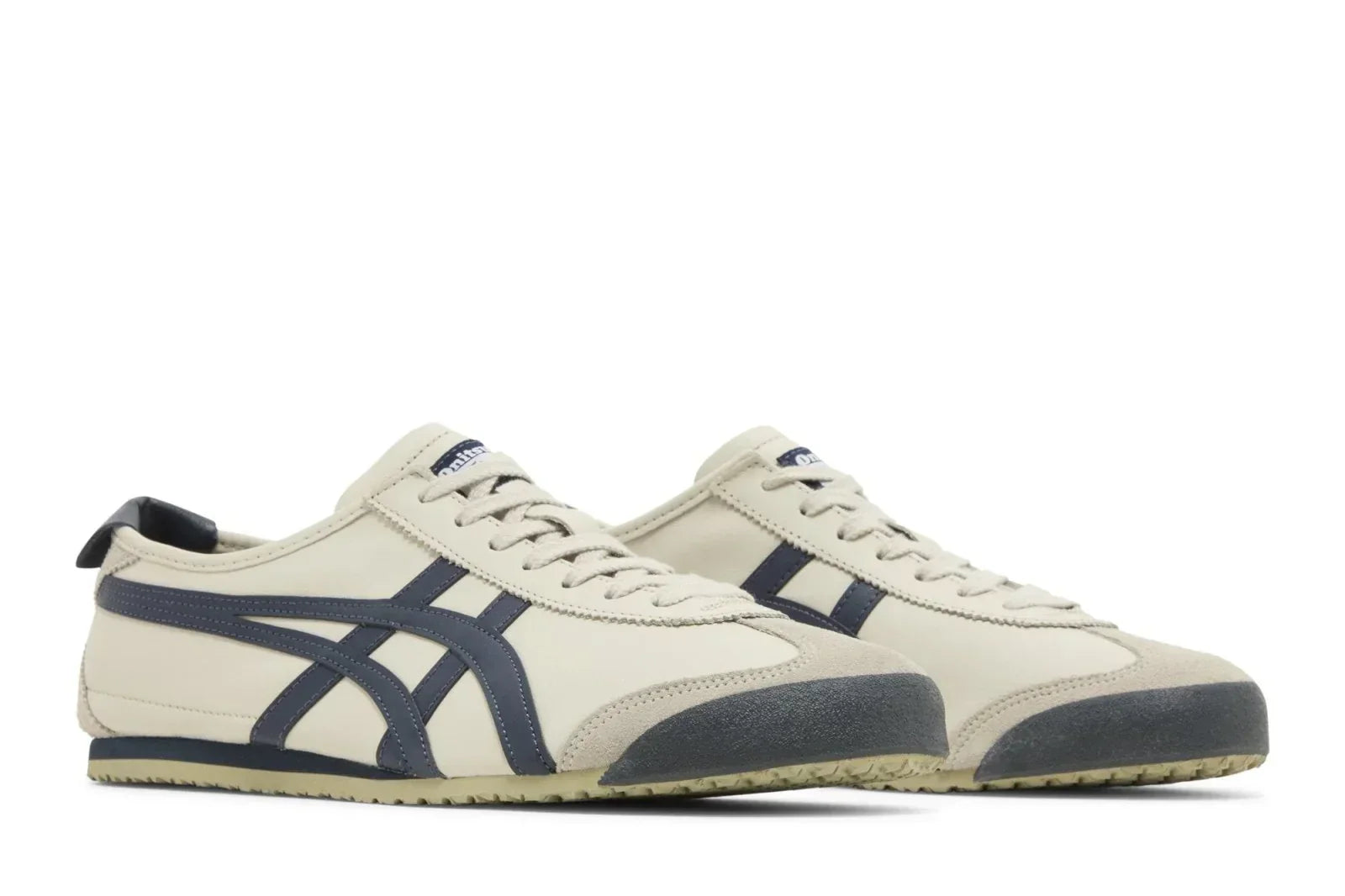 Tênis Onitsuka Tiger México 66 Brich Peacoat Bege detalhe lateral