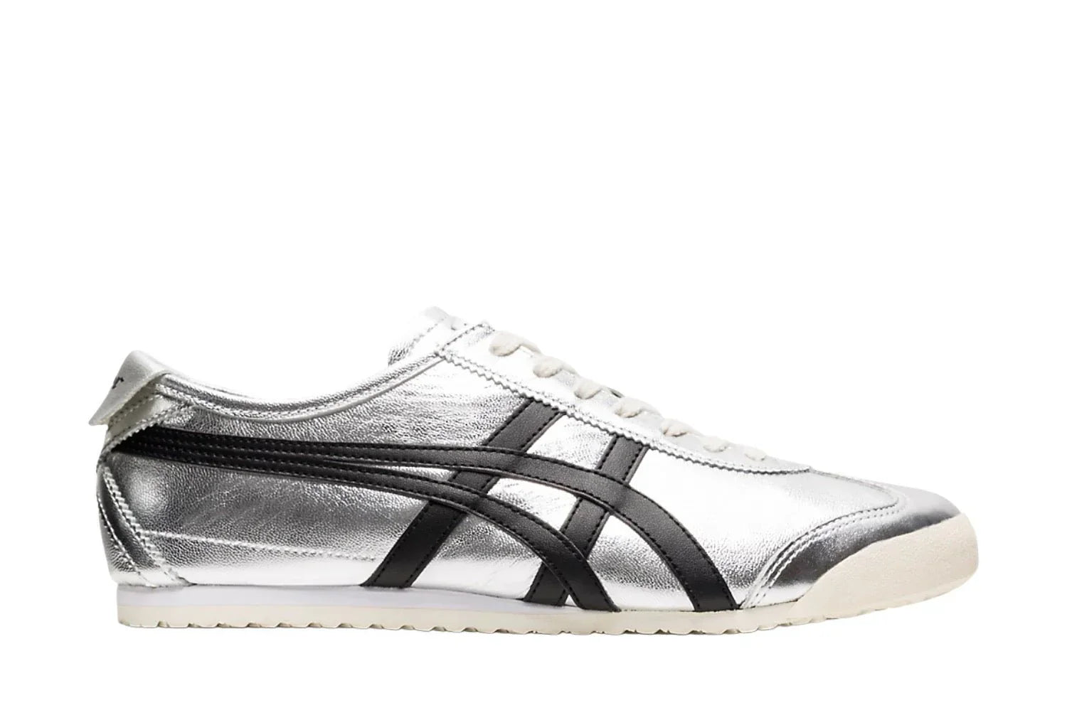 Tênis Onitsuka Tiger Mexico 66 Pure Silver Black Cinza vista lateral