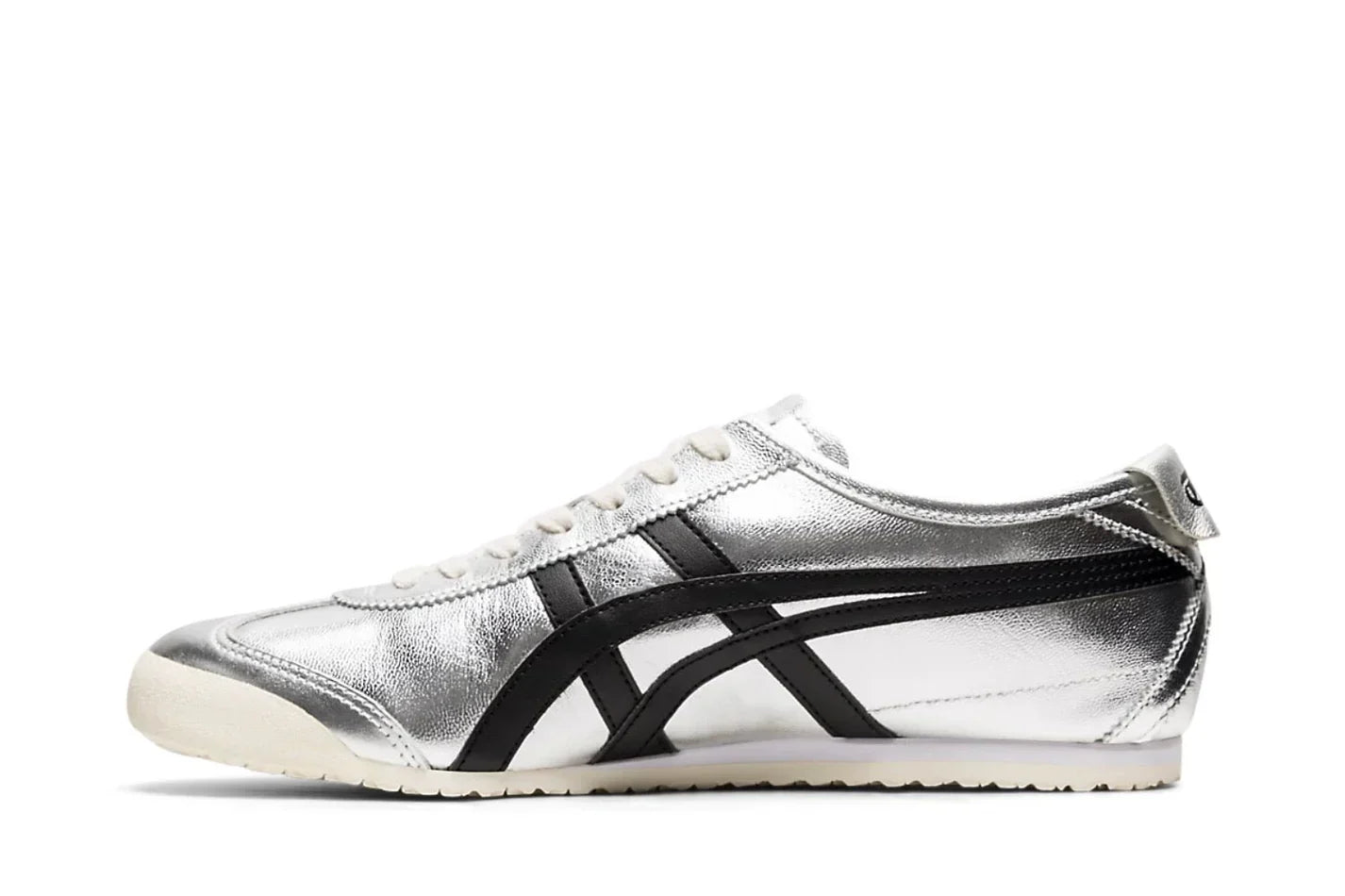 Tênis Onitsuka Tiger Mexico 66 Pure Silver Black Cinza detalhe do material