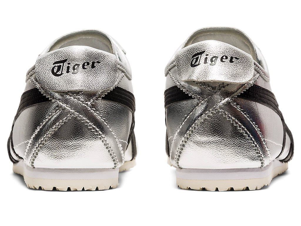 Tênis Onitsuka Tiger Mexico 66 Pure Silver Black Cinza vista traseira