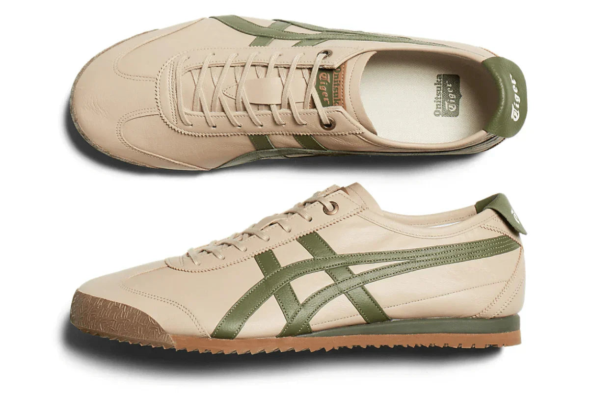Tênis Onitsuka Tiger Mexico 66 SD Beige Green Bege detalhe do solado