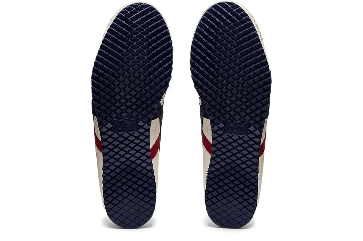 Tênis Onitsuka Tiger Mexico 66 SD Cream Peacoat Navy Red Bege detalhe interno