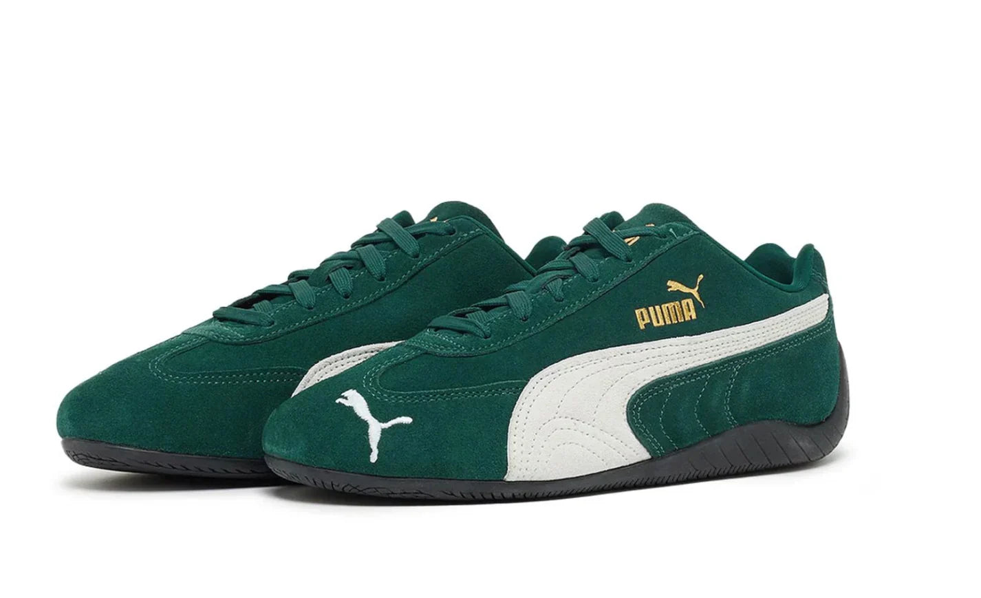 Tênis Puma Speedcat OG Dark Myrtle White Verde detalhe do material