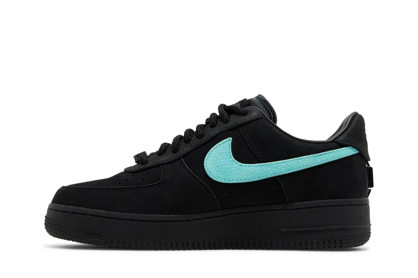 Tênis Tiffany & Co. x Nike Air Force 1 Low 1837 Preto detalhe lateral